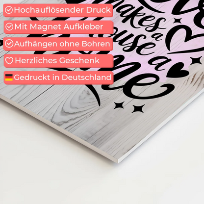 Magnet Poster Spruch Love makes a house a home Geschenk