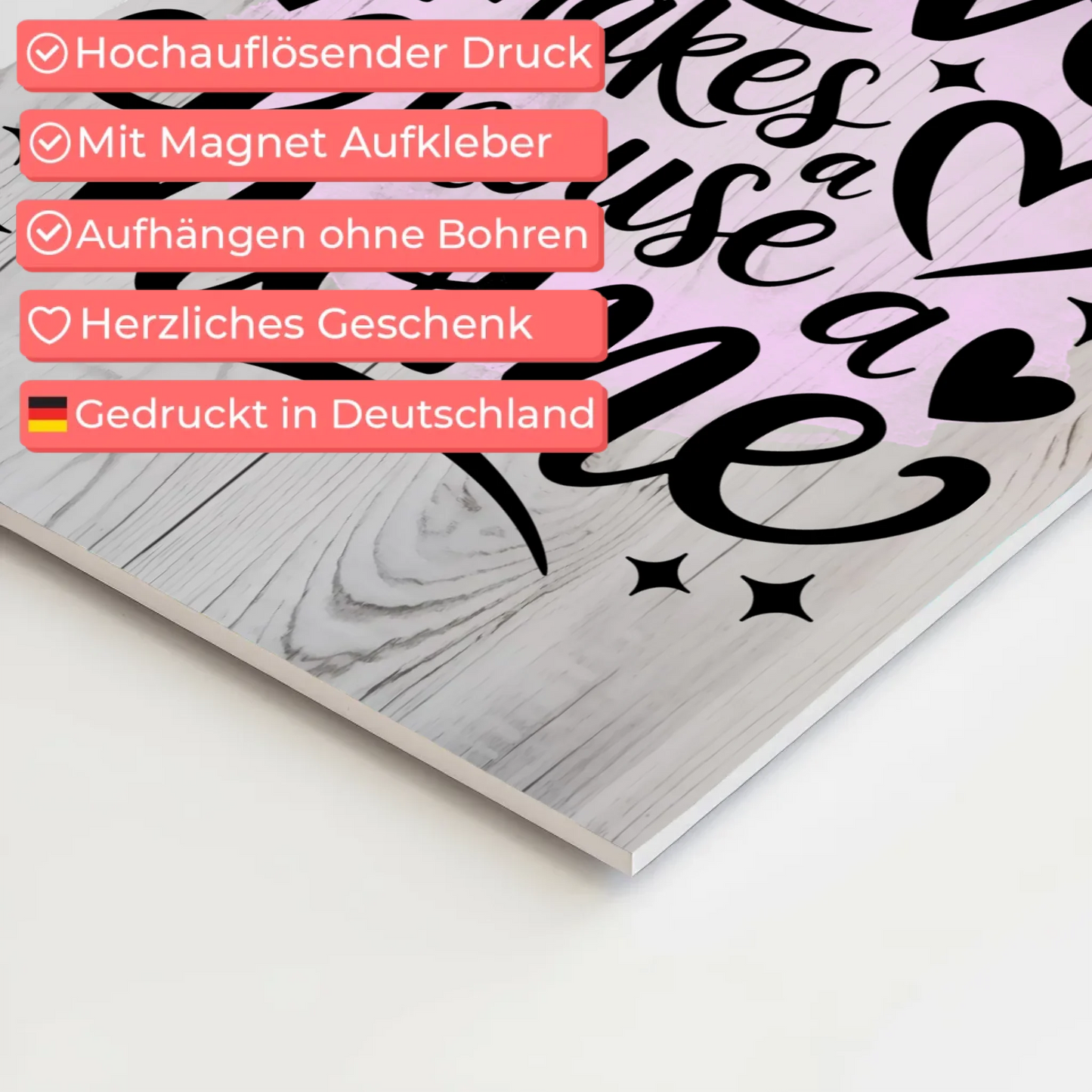 Magnet Poster Spruch Love makes a house a home Geschenk