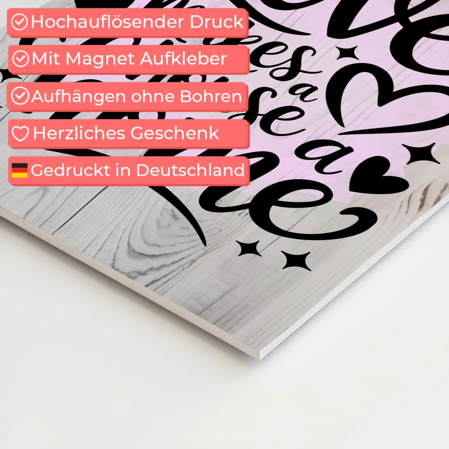 Magnet Poster Spruch Love makes a house a home Geschenk