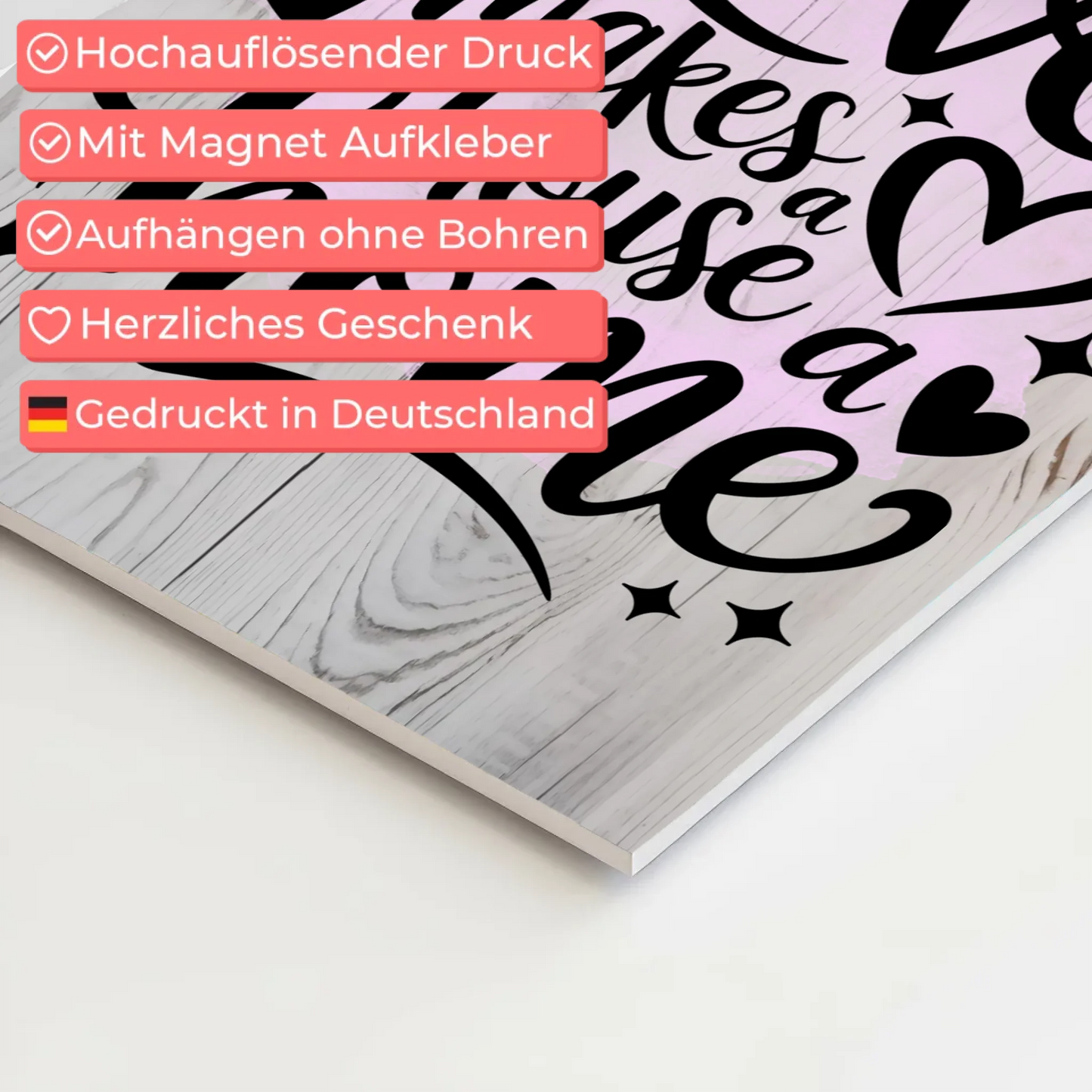 Magnet Poster Spruch Love makes a house a home Geschenk