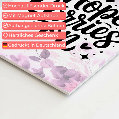 Spruch Fotoboard Magnet Wandbild Hope Carries On