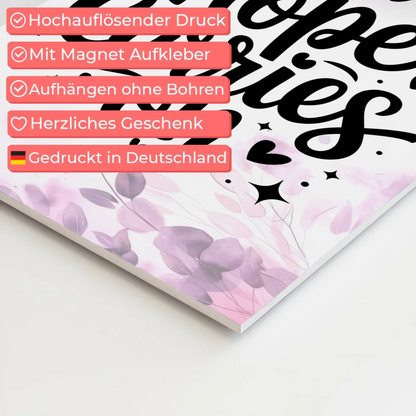 Spruch Fotoboard Magnet Wandbild Hope Carries On