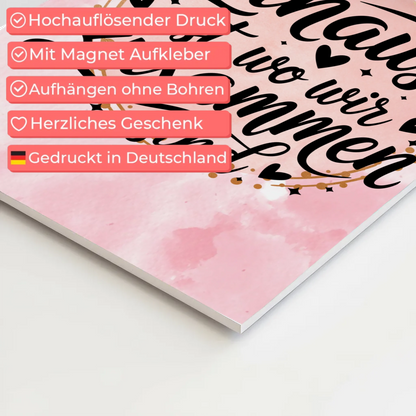 Sprüche Poster Magentisch Zuhause ist wo wir zusammen sind