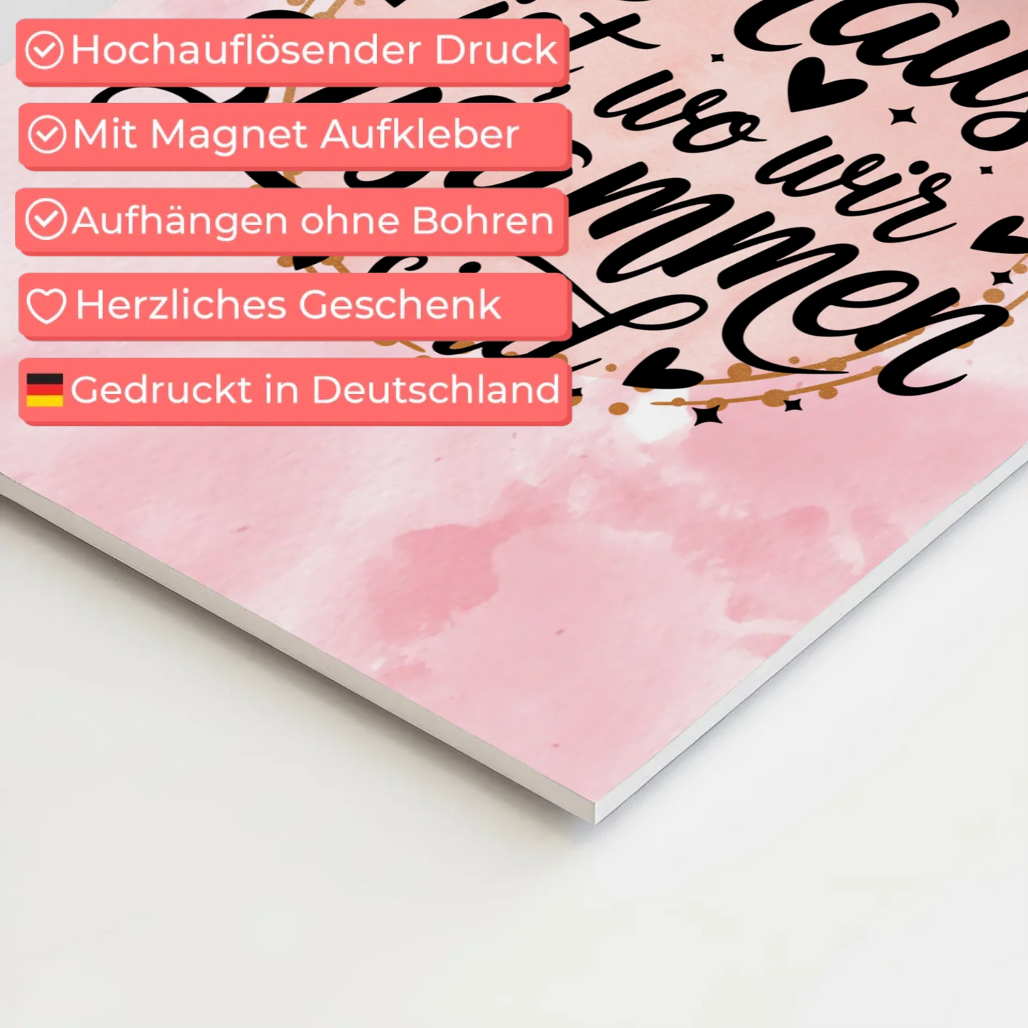 Sprüche Poster Magentisch Zuhause ist wo wir zusammen sind