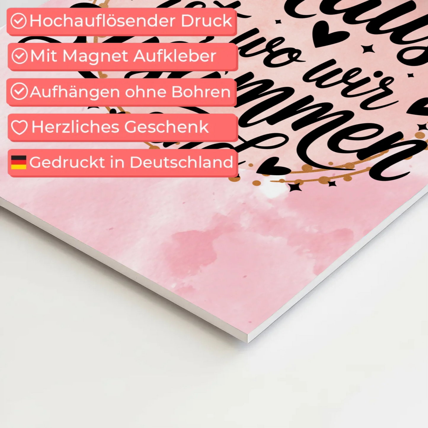 Sprüche Poster Magentisch Zuhause ist wo wir zusammen sind