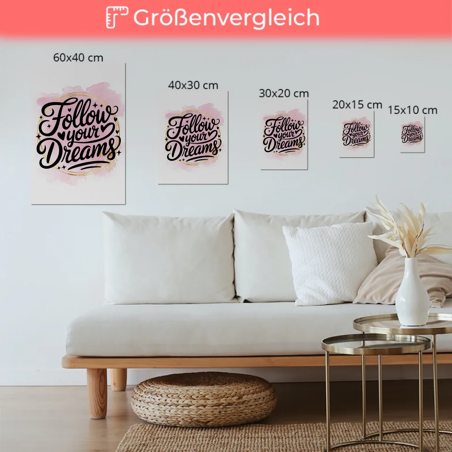 Magnet Poster mit Spruch Follow your dreams Geschenk