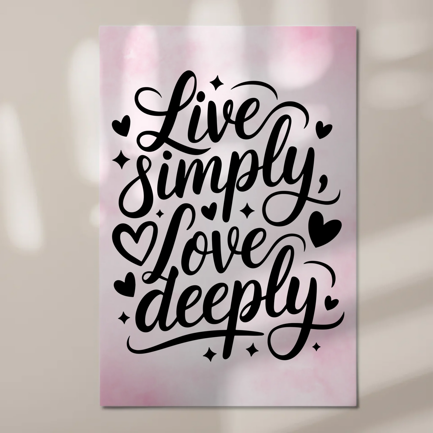 Spruch Fotoboard Magnet Wandbild Live Simply Love Deeply