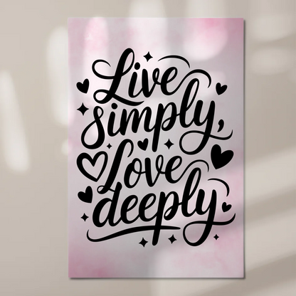 Spruch Fotoboard Magnet Wandbild Live Simply Love Deeply