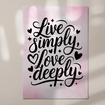 Spruch Fotoboard Magnet Wandbild Live Simply Love Deeply