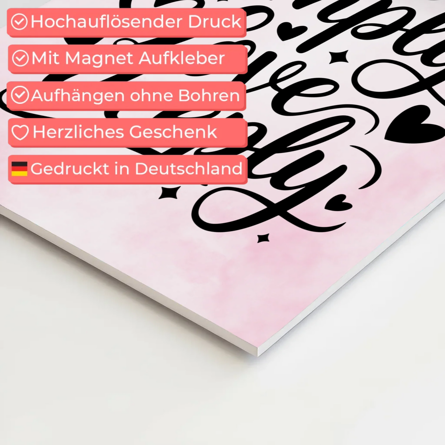 Spruch Fotoboard Magnet Wandbild Live Simply Love Deeply