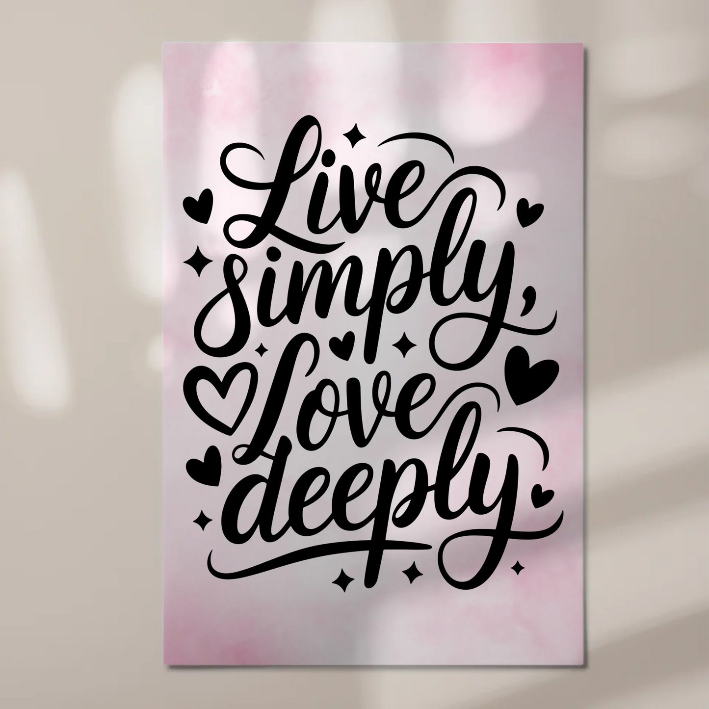 Spruch Fotoboard Magnet Wandbild Live Simply Love Deeply