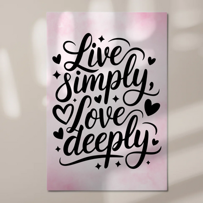 Spruch Fotoboard Magnet Wandbild Live Simply Love Deeply