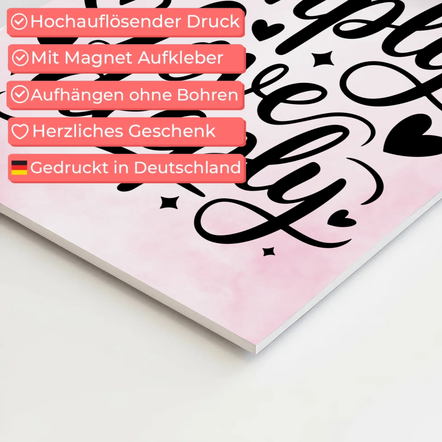 Spruch Fotoboard Magnet Wandbild Live Simply Love Deeply