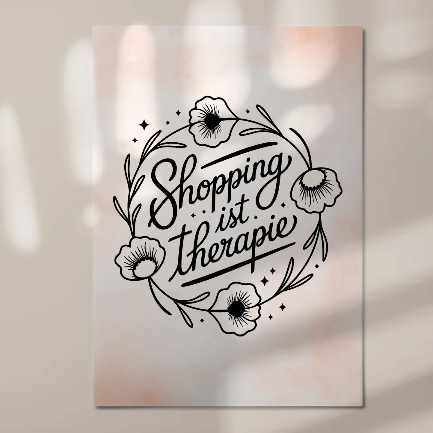 Sprüche Poster Magentisch Shopping ist Therapie Geschenk