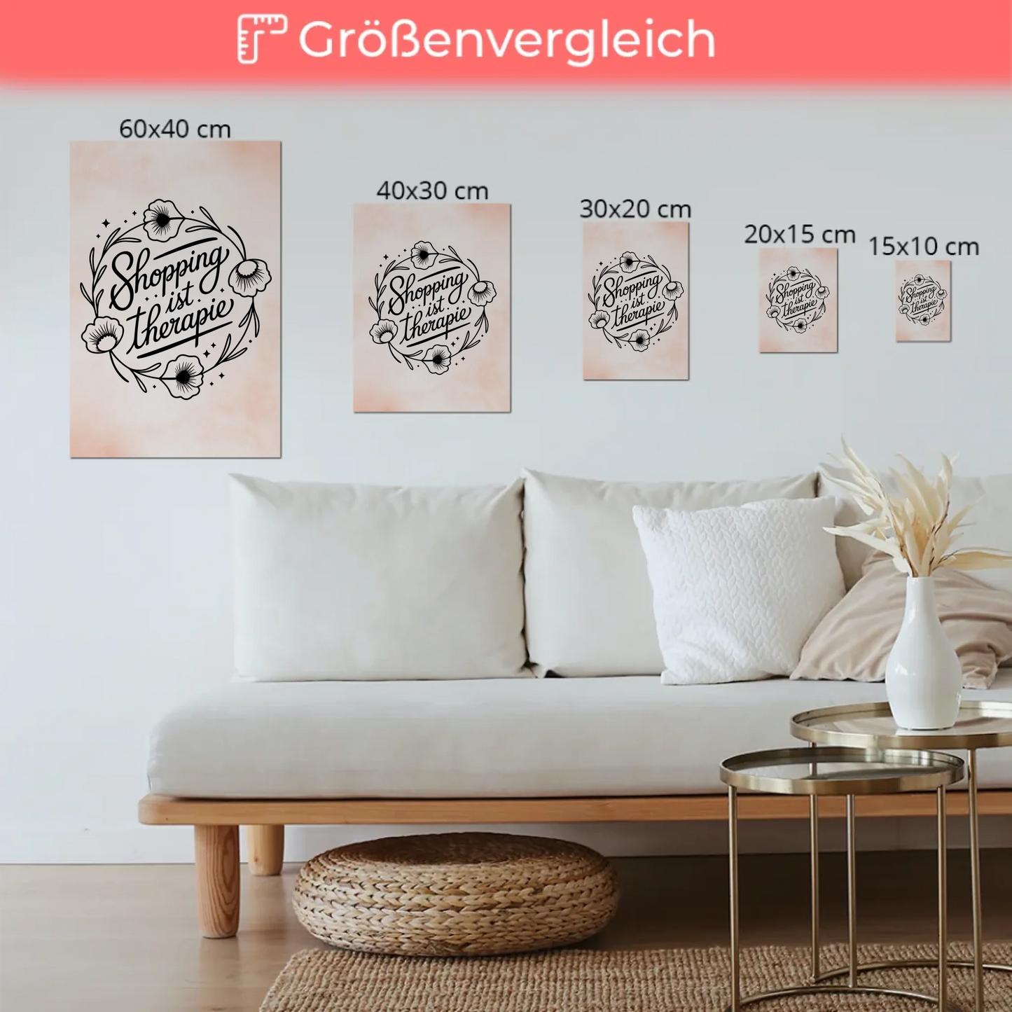 Sprüche Poster Magentisch Shopping ist Therapie Geschenk