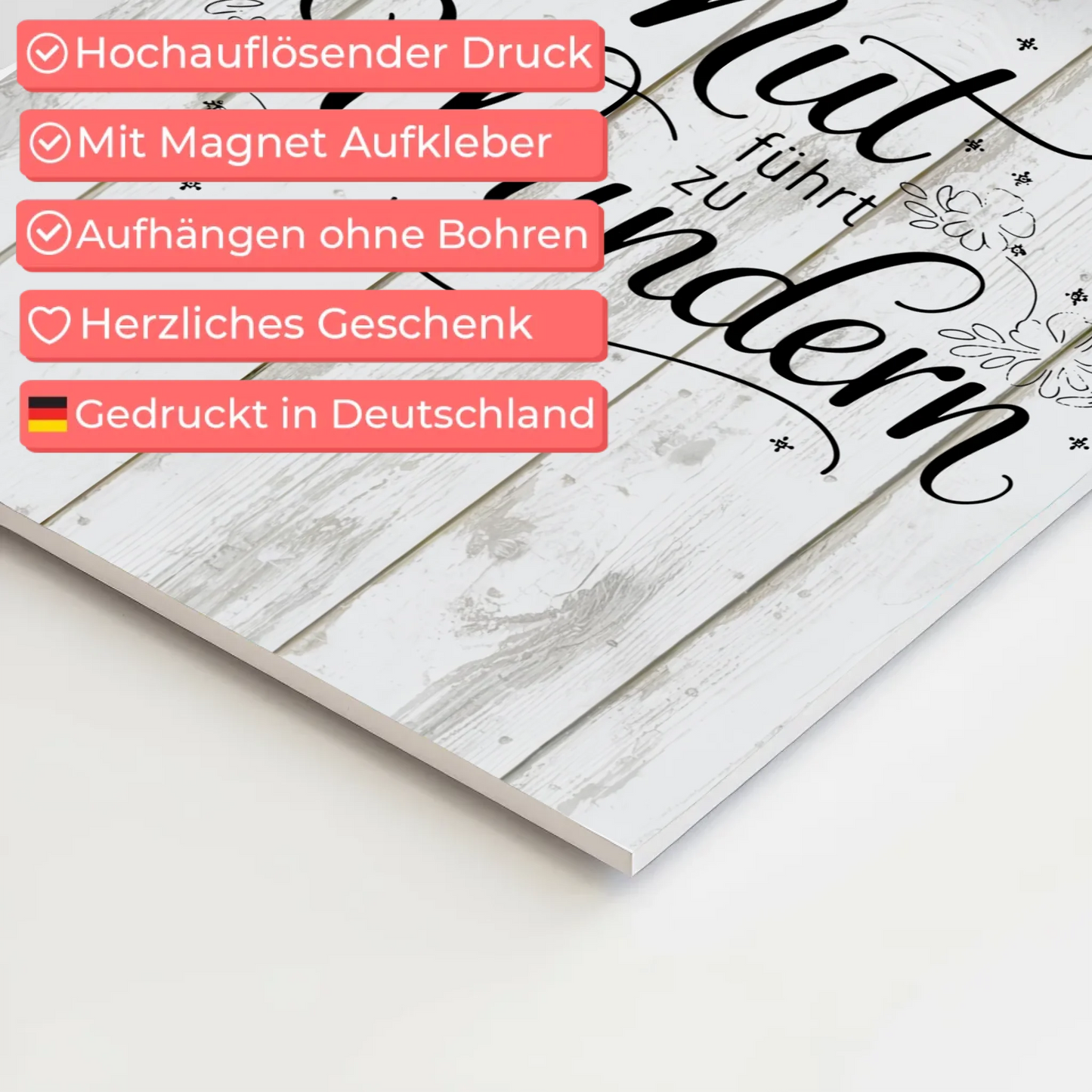 Magnet Poster Spruch Mut führt zu Wundern Geschenk