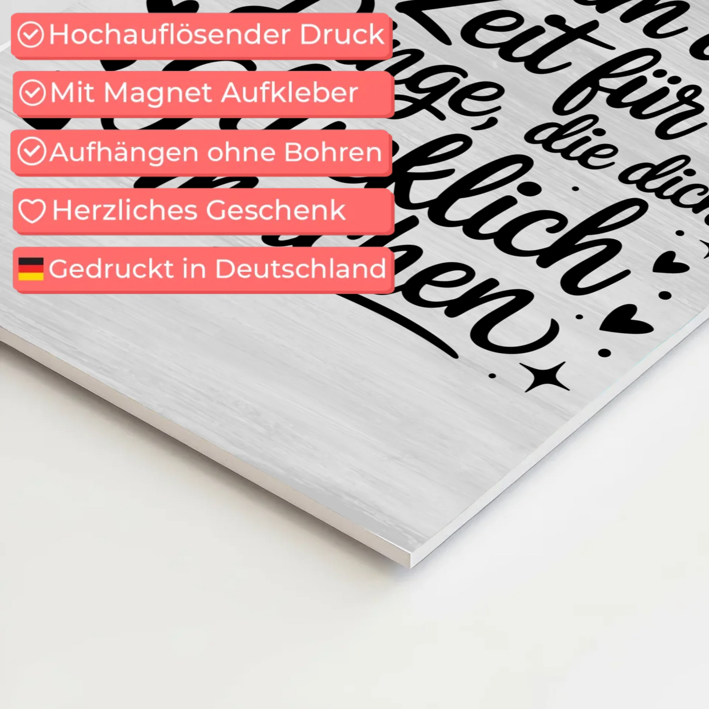 Spruch Fotoboard Magnet Wandbild Nimm dir Zeit Glücklich