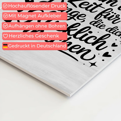 Spruch Fotoboard Magnet Wandbild Nimm dir Zeit Glücklich