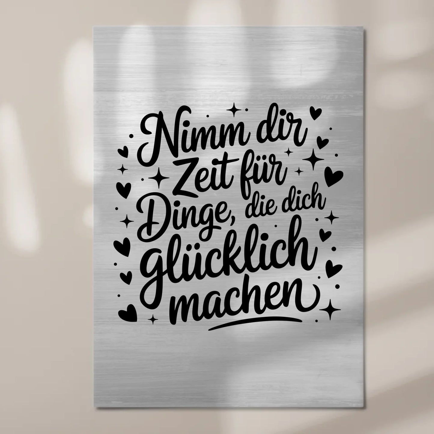 Spruch Fotoboard Magnet Wandbild Nimm dir Zeit Glücklich