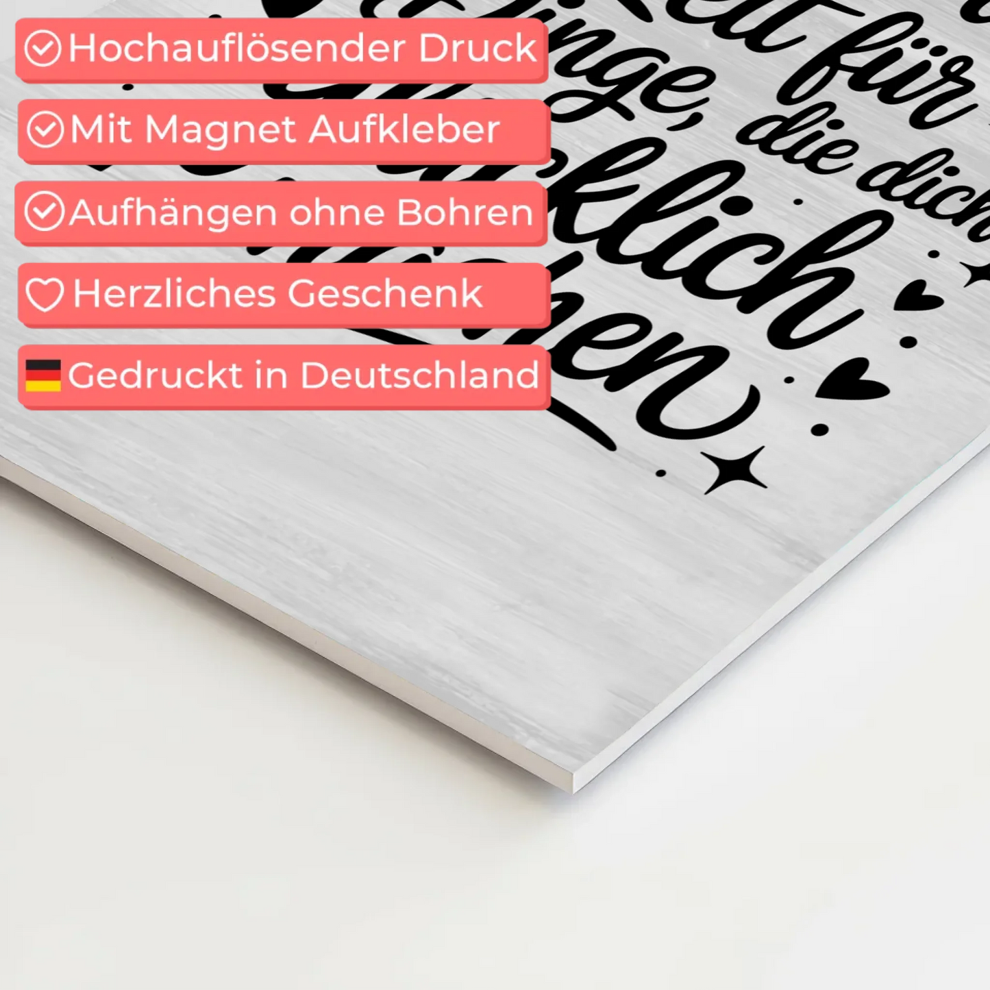 Spruch Fotoboard Magnet Wandbild Nimm dir Zeit Glücklich