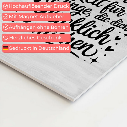 Spruch Fotoboard Magnet Wandbild Nimm dir Zeit Glücklich