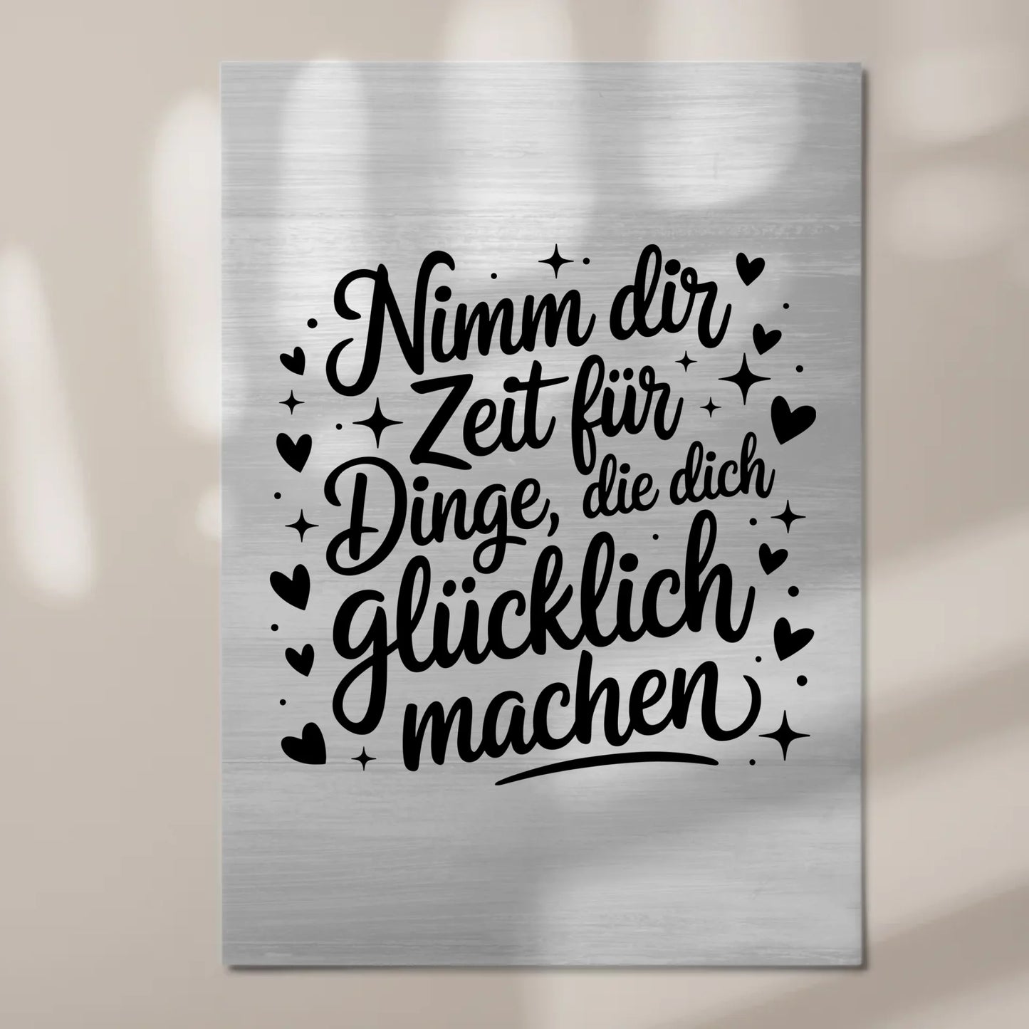 Spruch Fotoboard Magnet Wandbild Nimm dir Zeit Glücklich