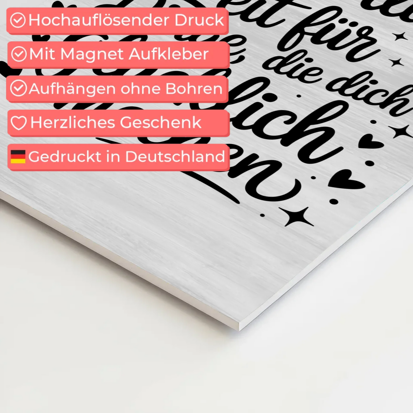 Spruch Fotoboard Magnet Wandbild Nimm dir Zeit Glücklich