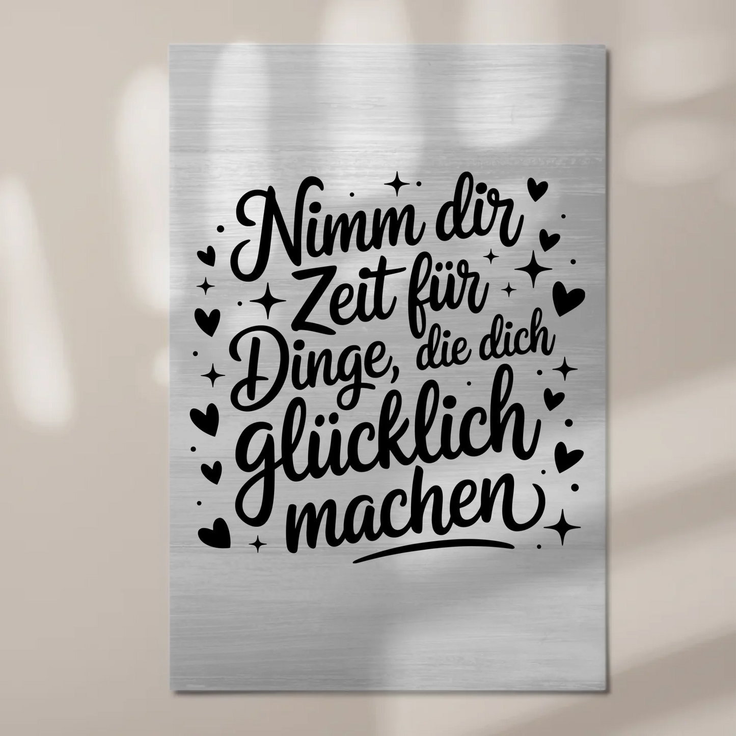 Spruch Fotoboard Magnet Wandbild Nimm dir Zeit Glücklich