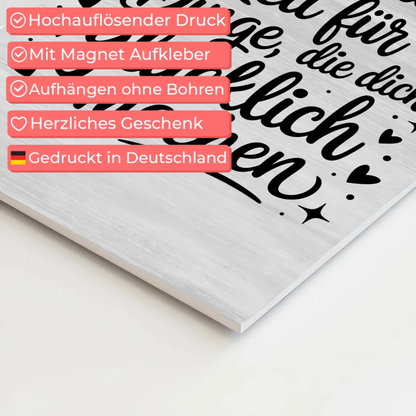 Spruch Fotoboard Magnet Wandbild Nimm dir Zeit Glücklich