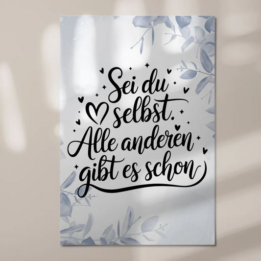 Sprüche Poster Magentisch - Sei du selbst Geschenkidee