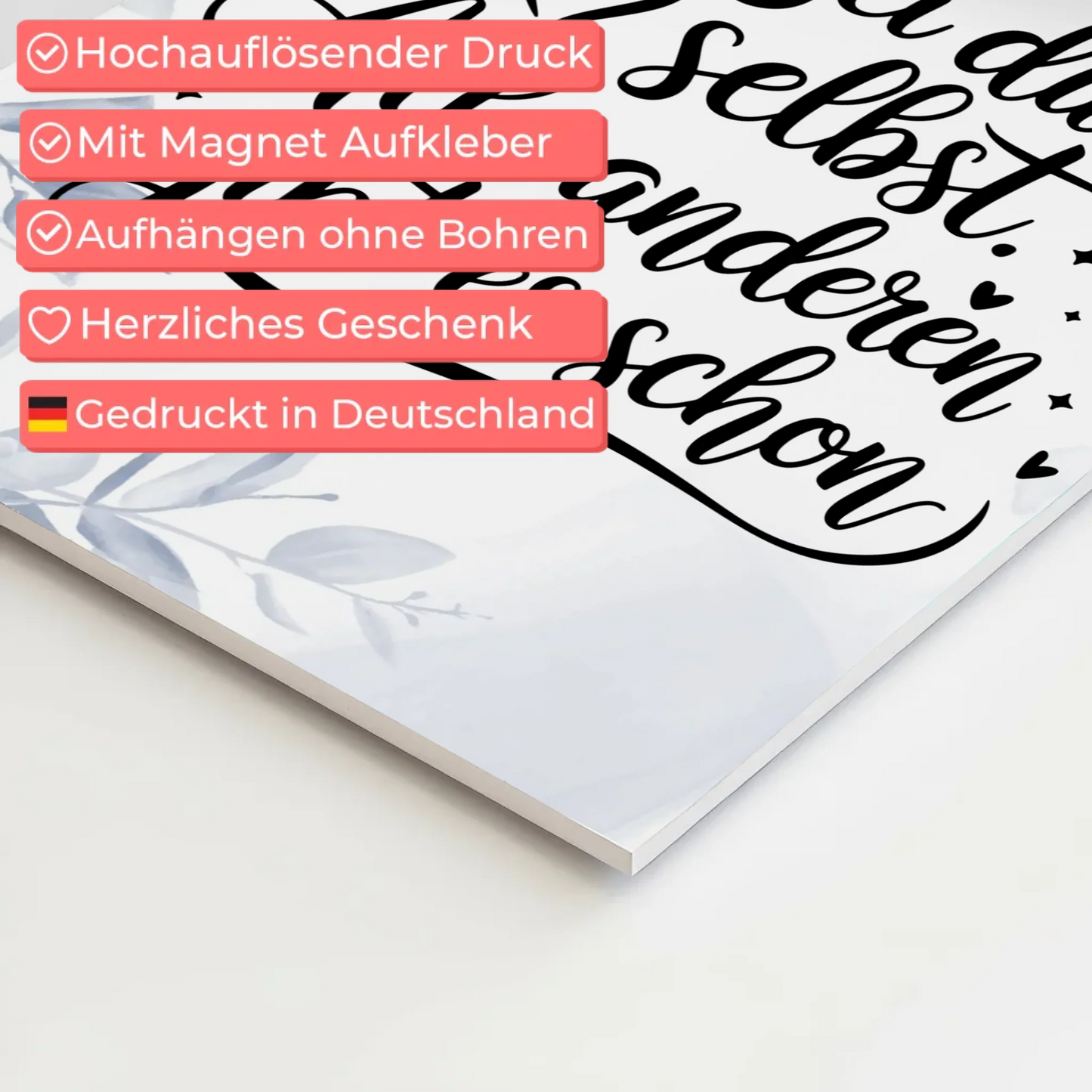 Sprüche Poster Magentisch - Sei du selbst Geschenkidee