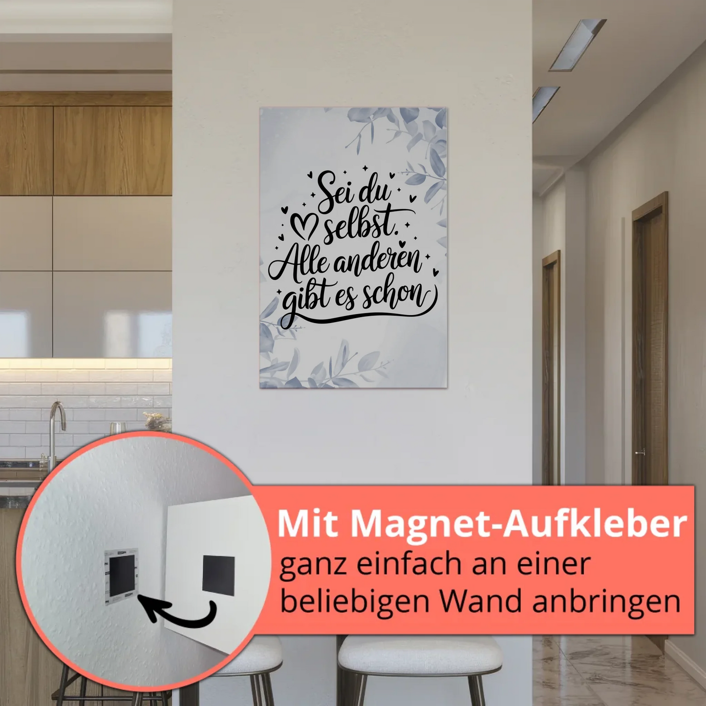 Sprüche Poster Magentisch - Sei du selbst Geschenkidee