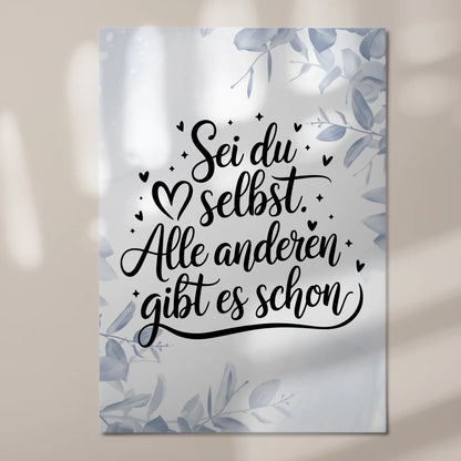 Sprüche Poster Magentisch - Sei du selbst Geschenkidee