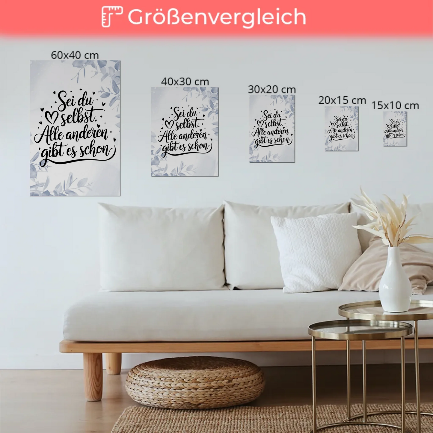Sprüche Poster Magentisch - Sei du selbst Geschenkidee