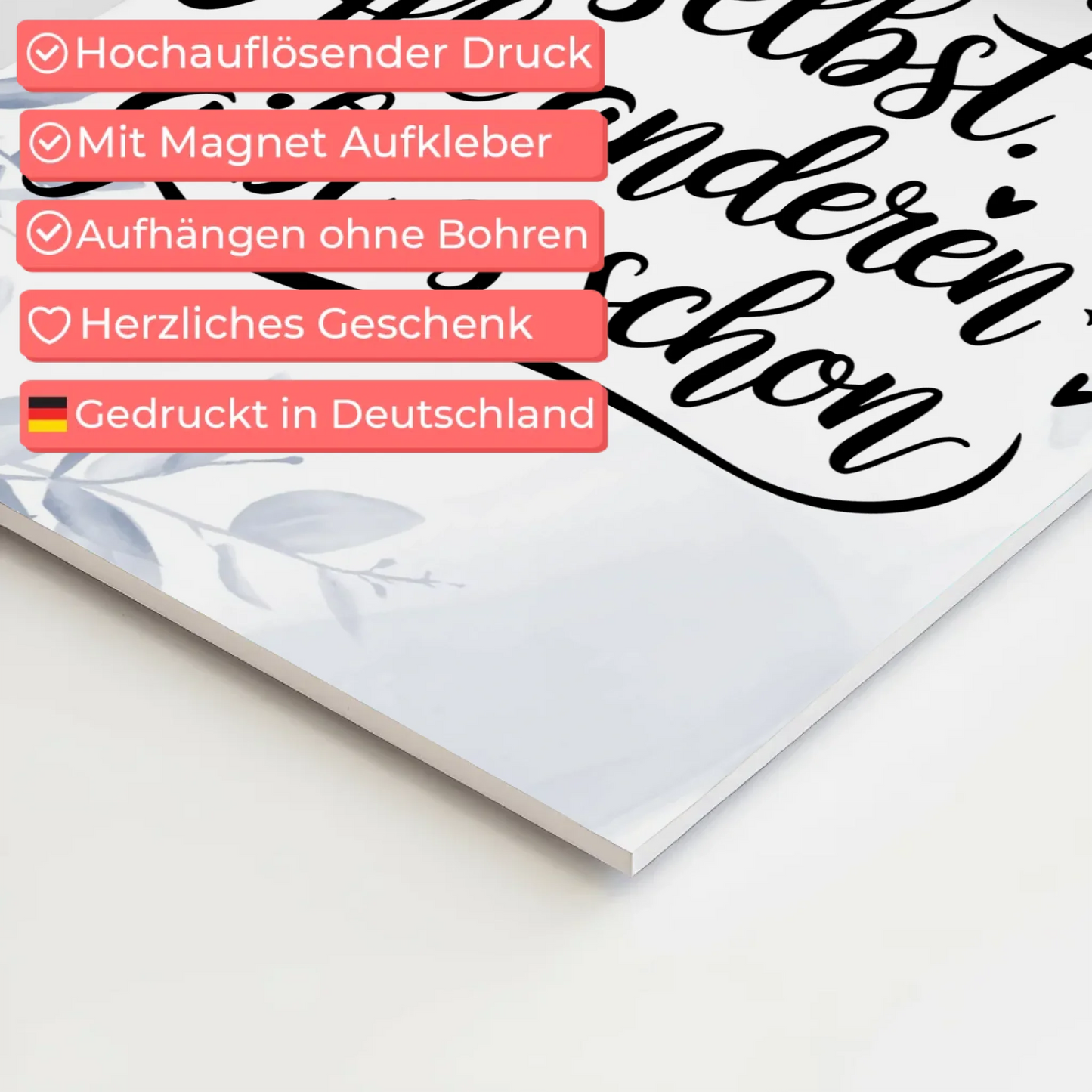 Sprüche Poster Magentisch - Sei du selbst Geschenkidee