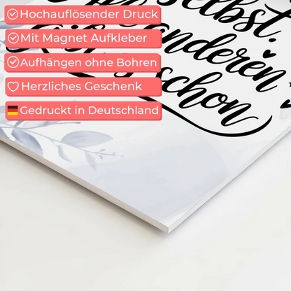 Sprüche Poster Magentisch - Sei du selbst Geschenkidee