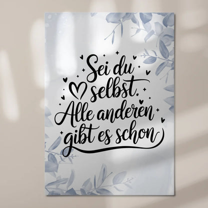 Sprüche Poster Magentisch - Sei du selbst Geschenkidee