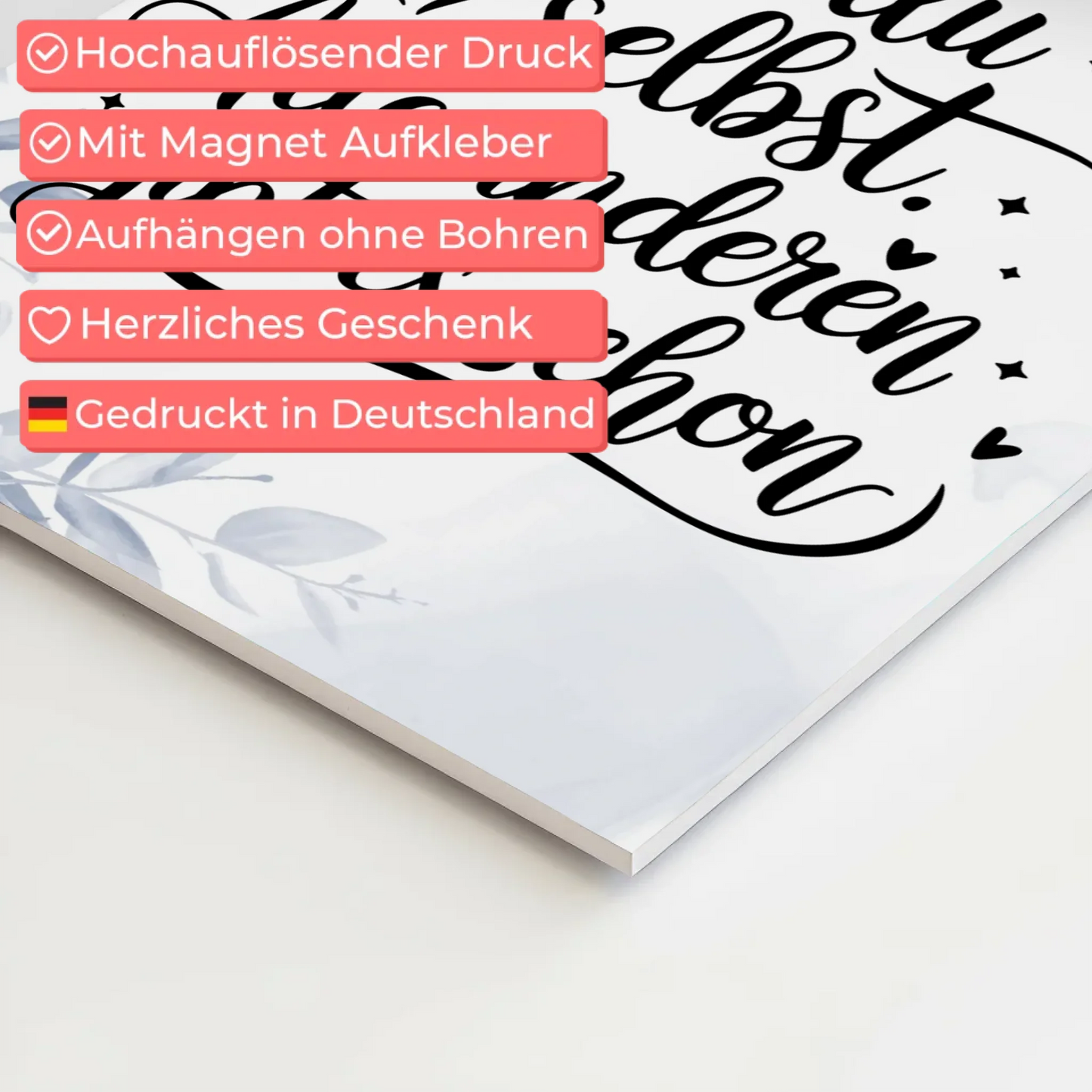 Sprüche Poster Magentisch - Sei du selbst Geschenkidee