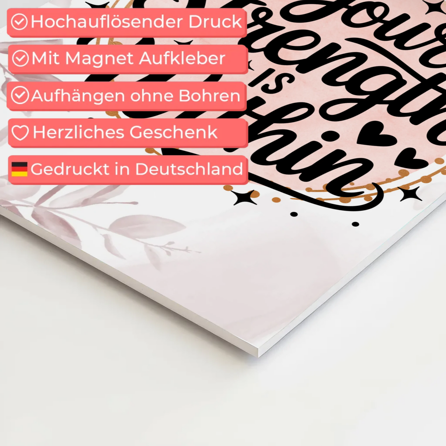 Magnet Poster mit Spruch Your strength is within