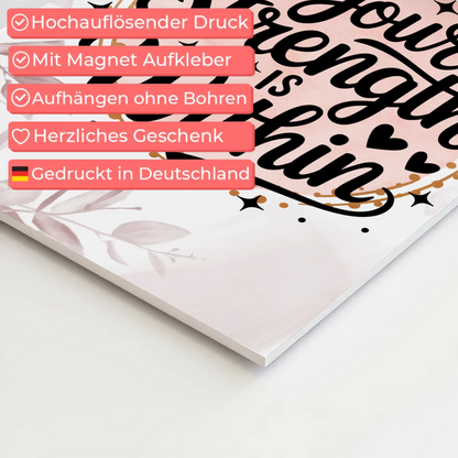 Magnet Poster mit Spruch Your strength is within