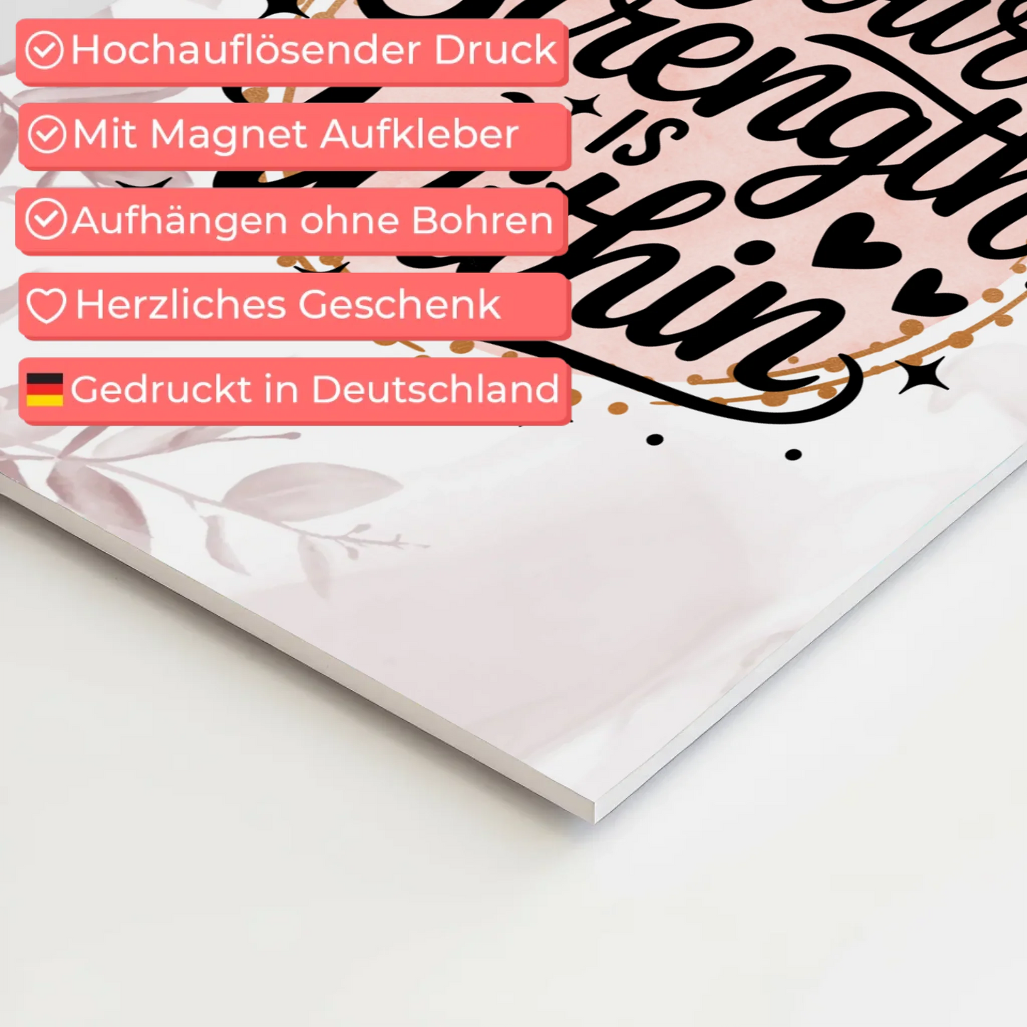 Magnet Poster mit Spruch Your strength is within