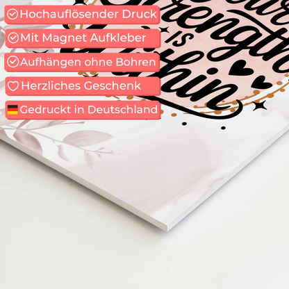 Magnet Poster mit Spruch Your strength is within