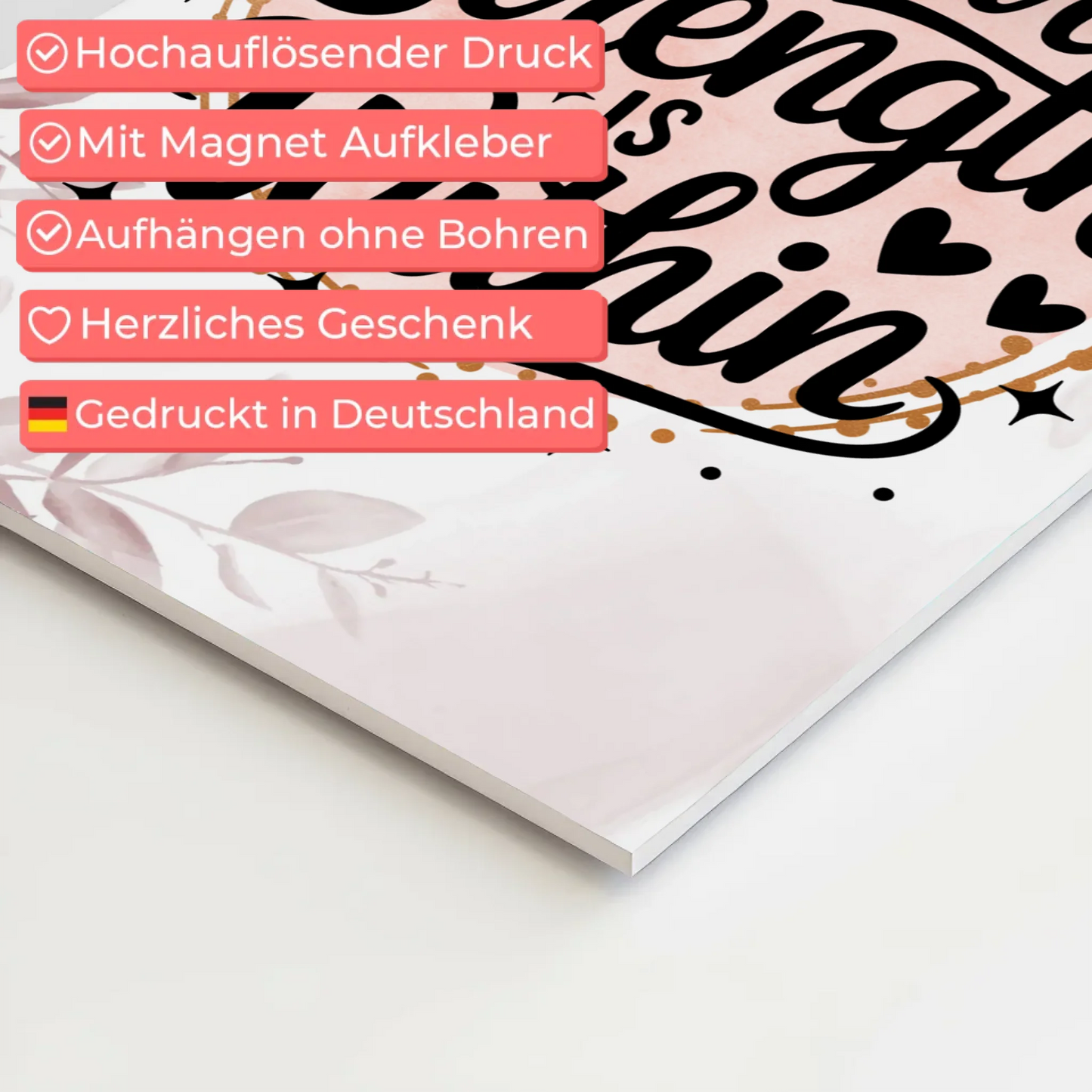 Magnet Poster mit Spruch Your strength is within