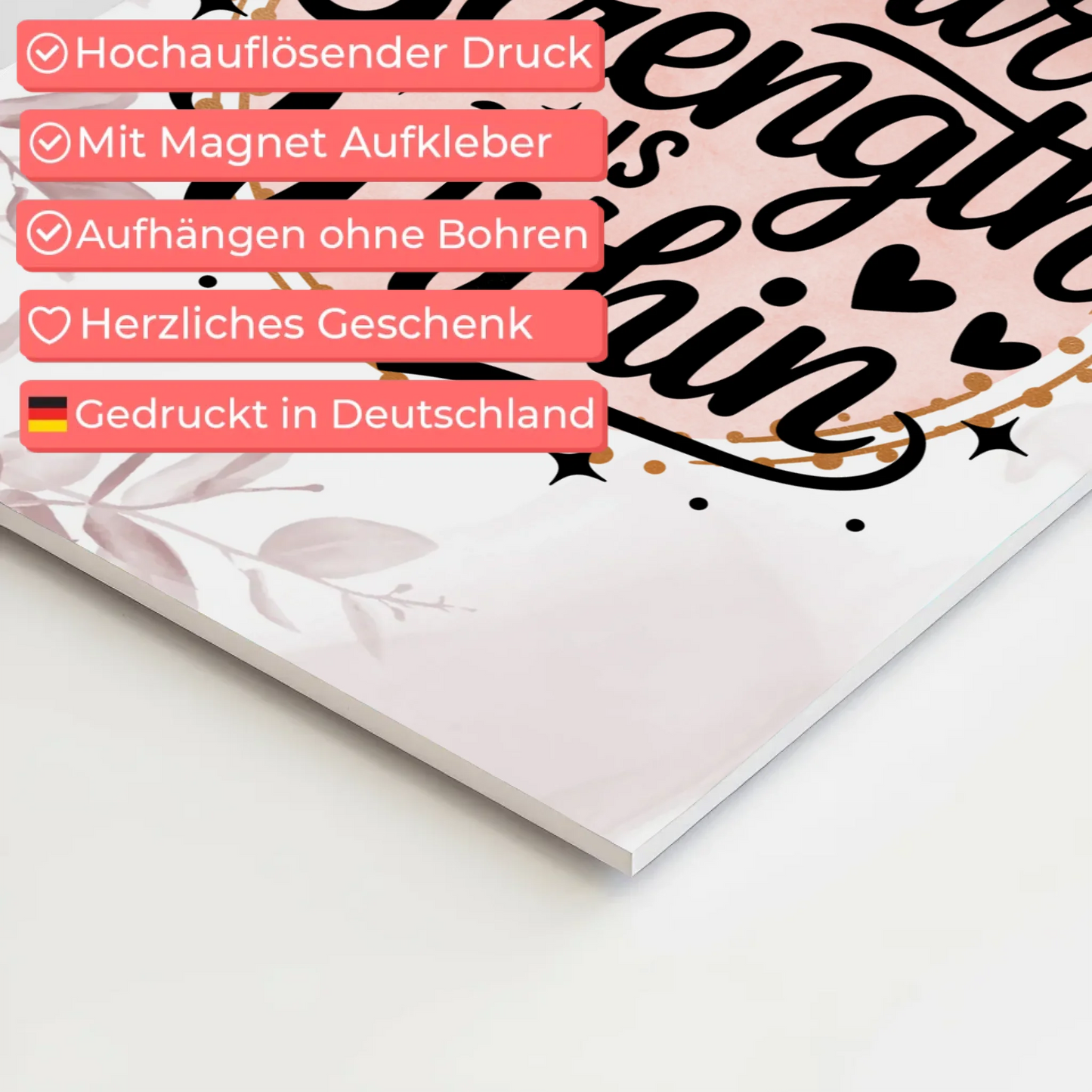 Magnet Poster mit Spruch Your strength is within