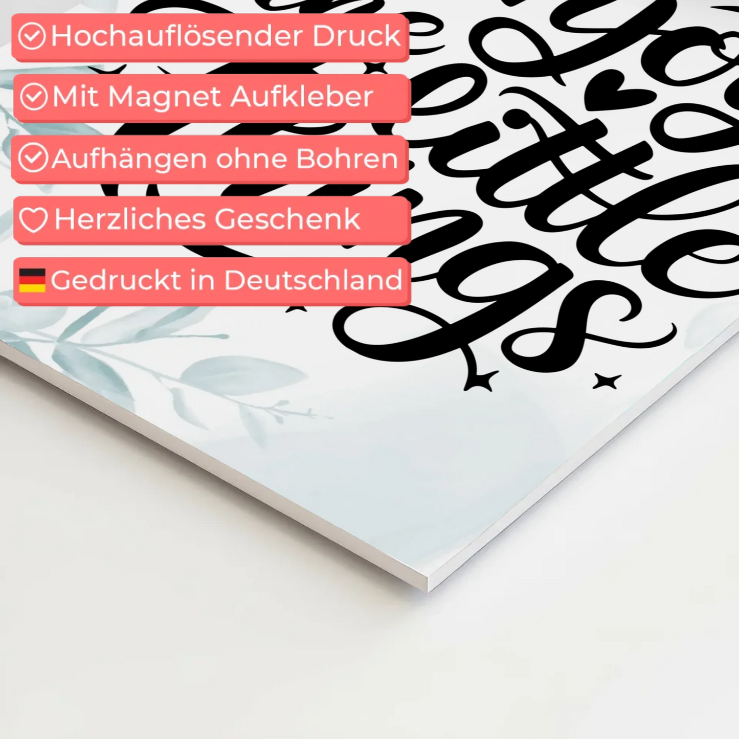 Magnet Poster Spruch Enjoy the Little Things Geschenk Fotoboard