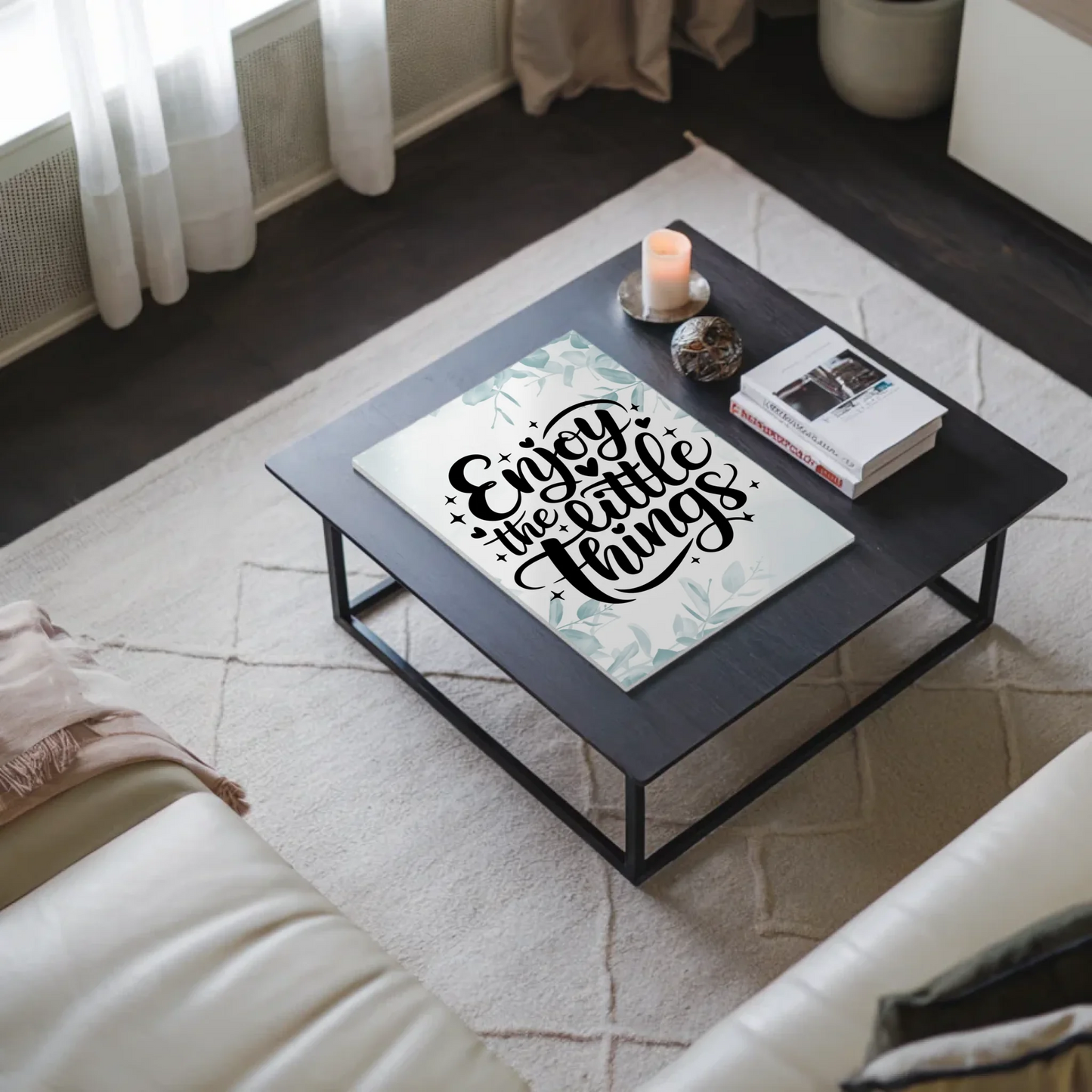 Magnet Poster Spruch Enjoy the Little Things Geschenk Fotoboard