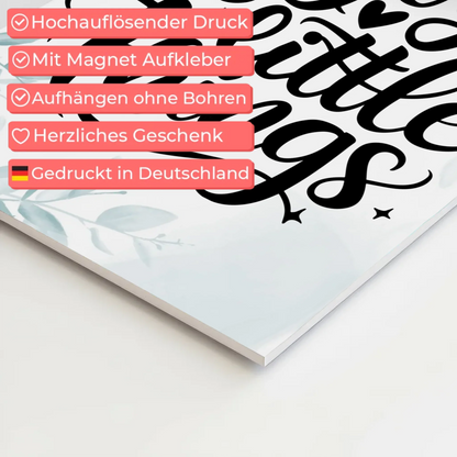 Magnet Poster Spruch Enjoy the Little Things Geschenk Fotoboard