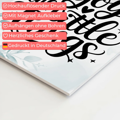 Magnet Poster Spruch Enjoy the Little Things Geschenk Fotoboard