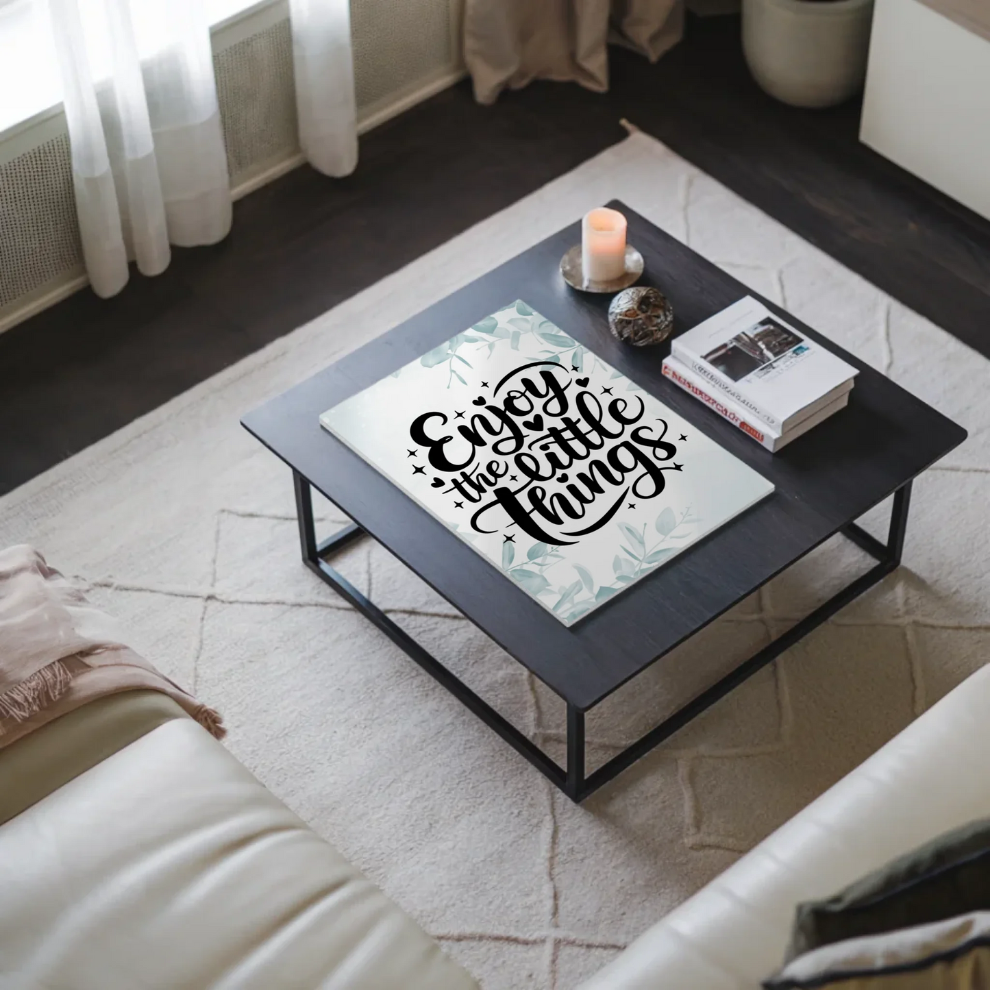 Magnet Poster Spruch Enjoy the Little Things Geschenk Fotoboard