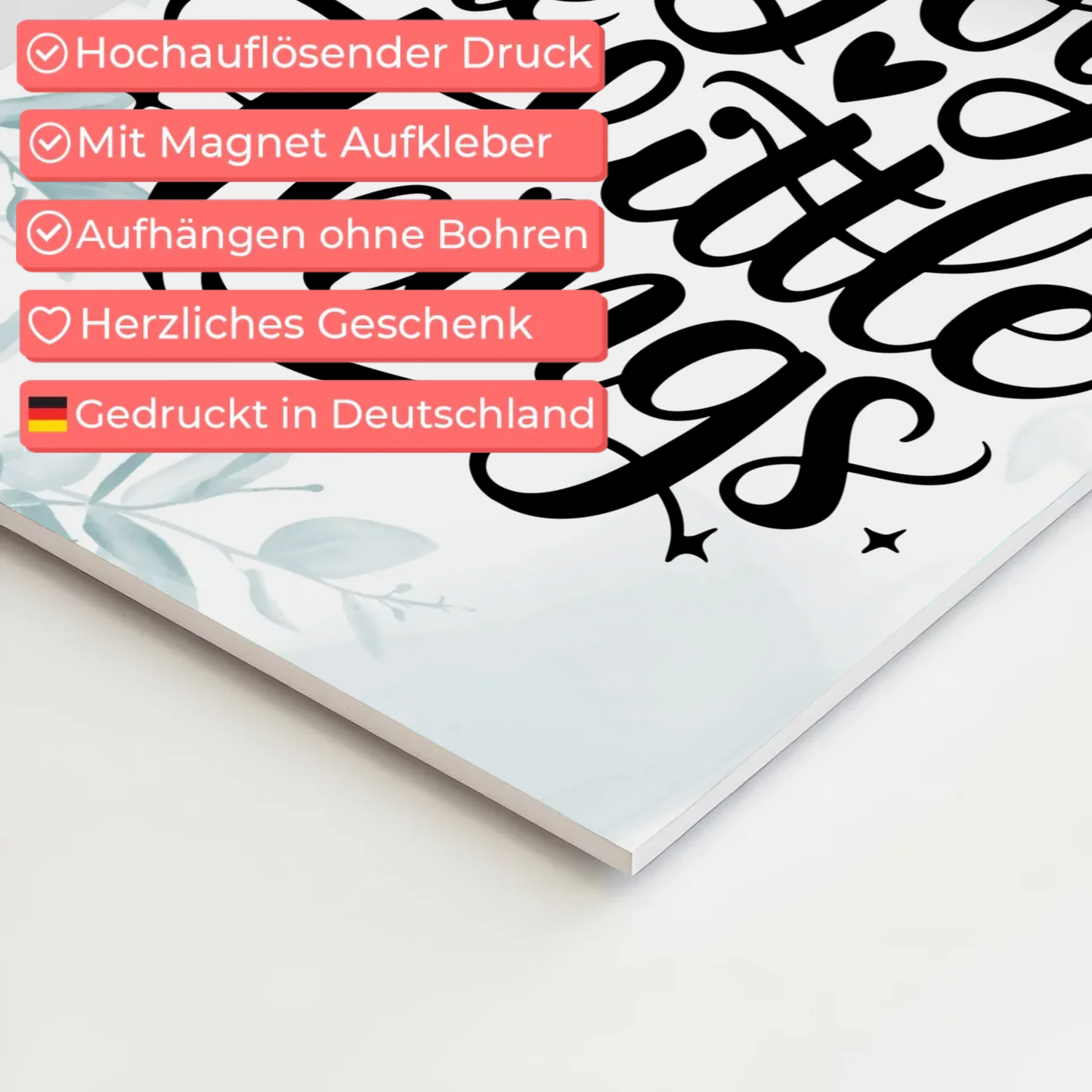 Magnet Poster Spruch Enjoy the Little Things Geschenk Fotoboard